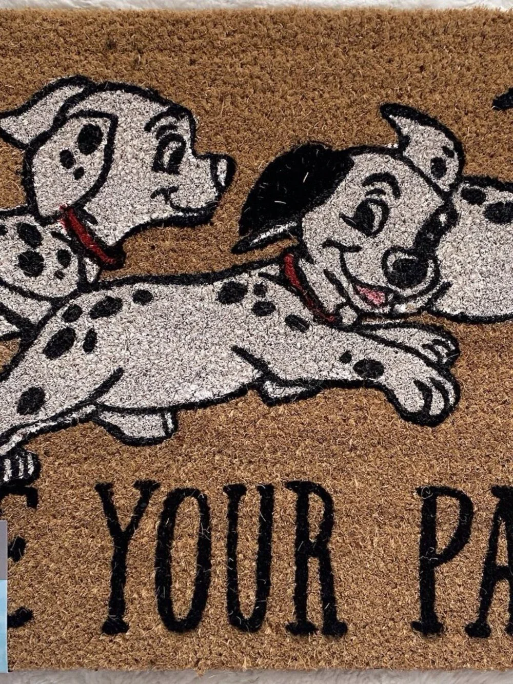 Disney 101 Dalmatians Wipe Your Paws Coir Door Mat Outdoor‎ 18 X 30” Porch NEW